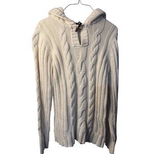 Talbots Women Small Cable Knit Cozy Sweater Hook & Eye Closure Wool Blend Preppy